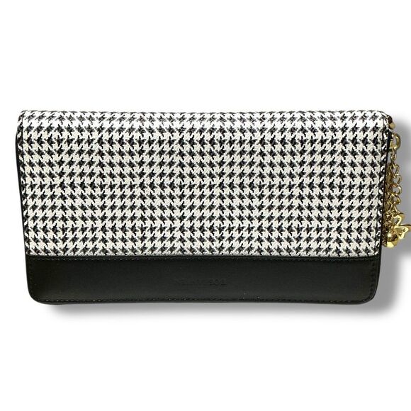 BOSTANTEN Black & White Houndstooth Women’s Wallet Large Capacity Cash Clutch Pu - Picture 1 of 6